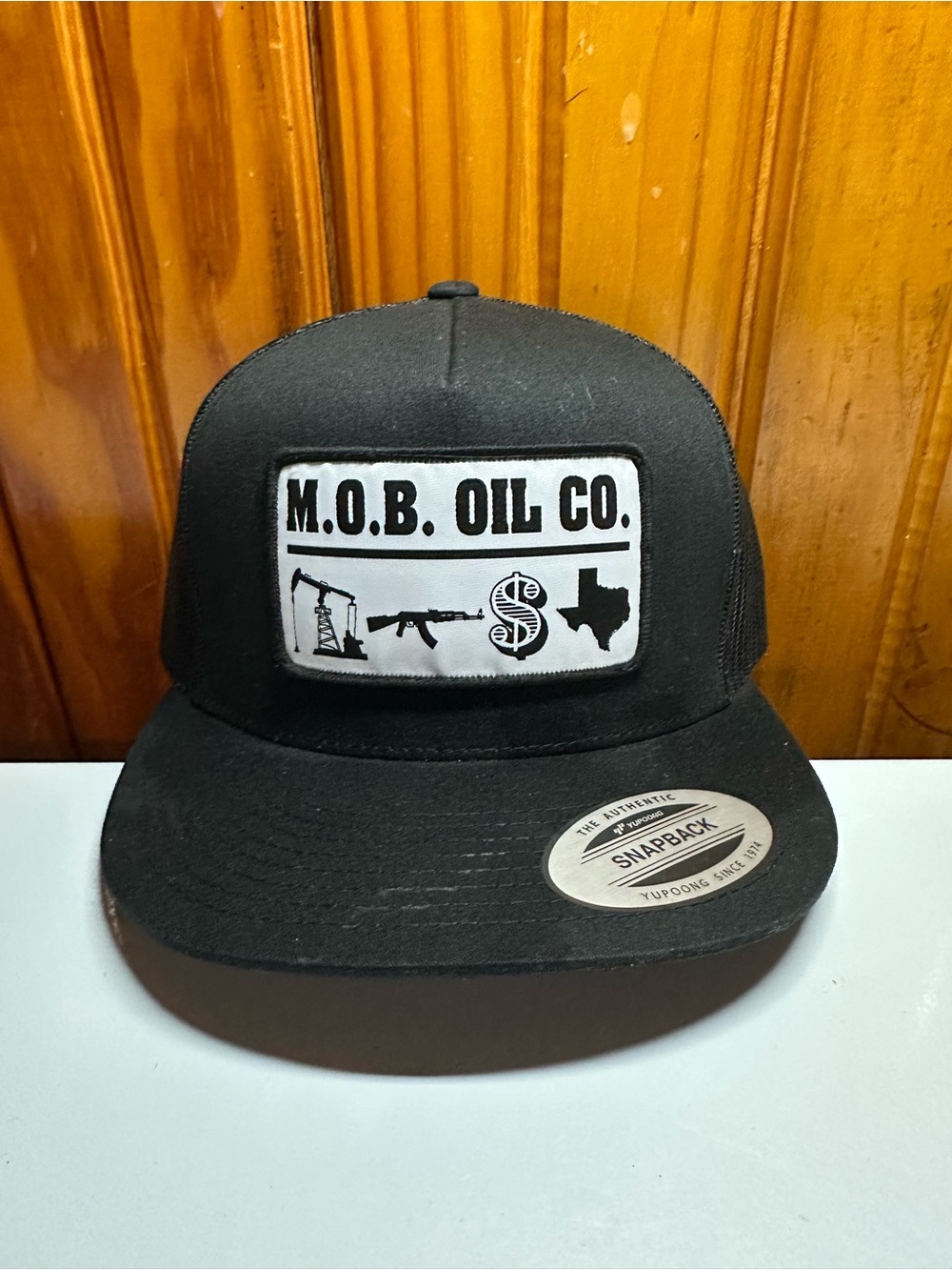 The Classic Black Snapback Hat with White Patch